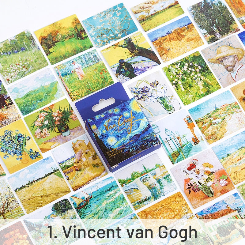 World Masterpieces Stickers - Van Gogh, Hokusai, Da Vinci, Manet, Morris, Monet