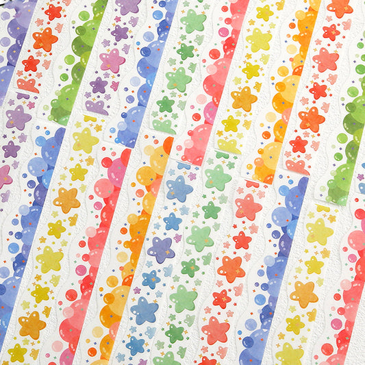 Candy Color Stars Flowers Bubbles Border Decoration Washi Stickers