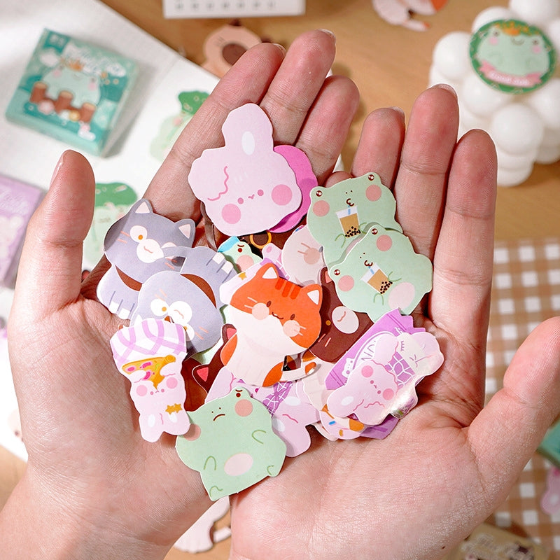 Cartoon Animal Stickers - Frog, Rabbit, Cat