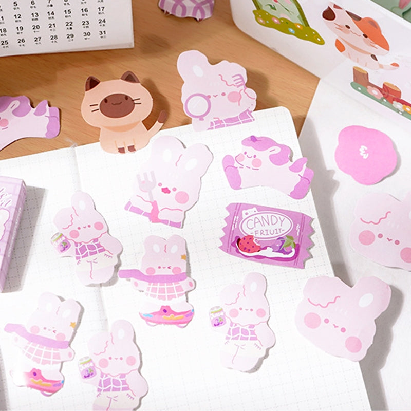 Cartoon Animal Stickers - Frog, Rabbit, Cat