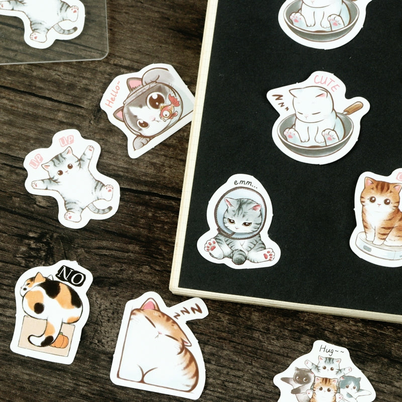 Cartoon Cat Theme Animal Adhesive Sticker