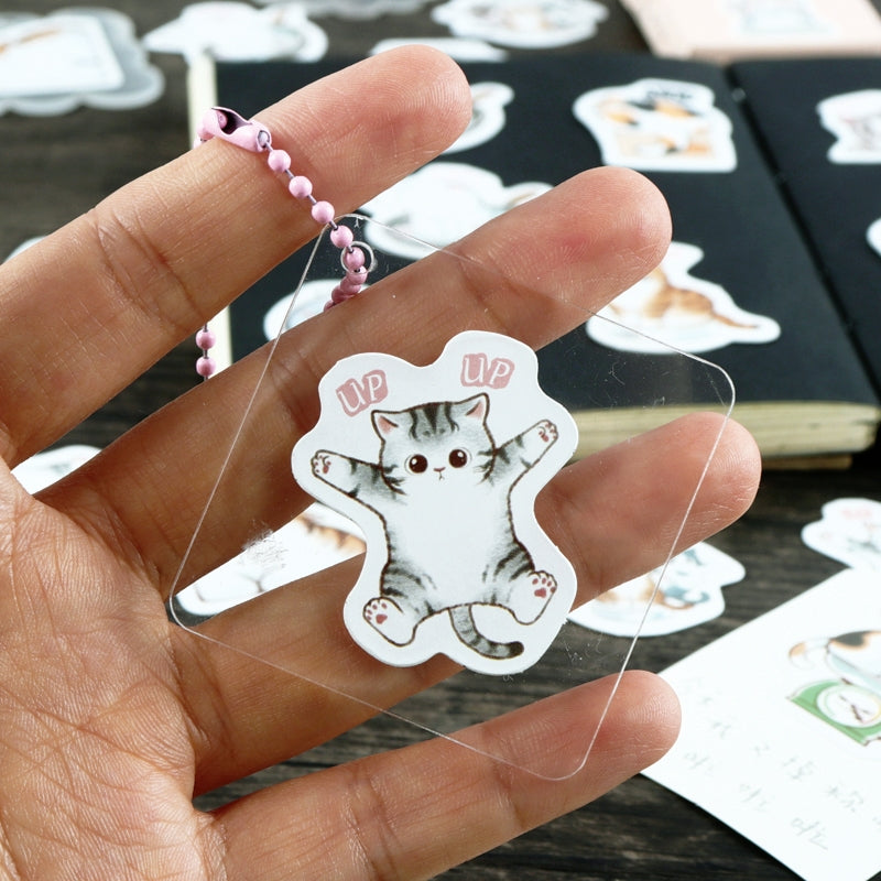 Cartoon Cat Theme Animal Adhesive Sticker