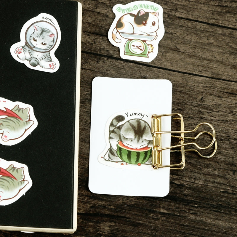 Cartoon Cat Theme Animal Adhesive Sticker