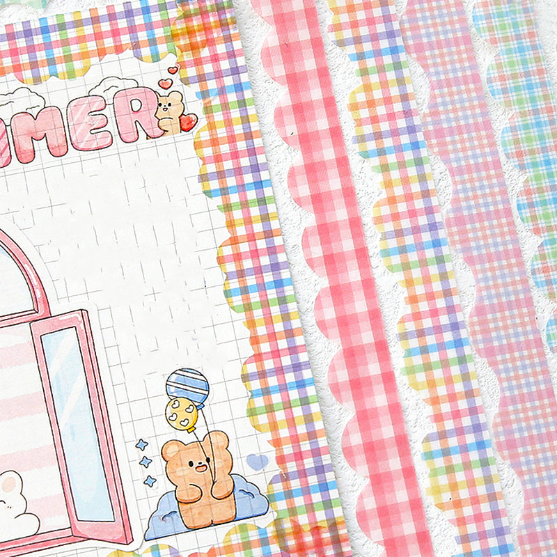 Creative Colorful Plaid Border Washi Sticker Pack