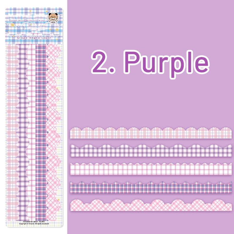 Creative Colorful Plaid Border Washi Sticker Pack