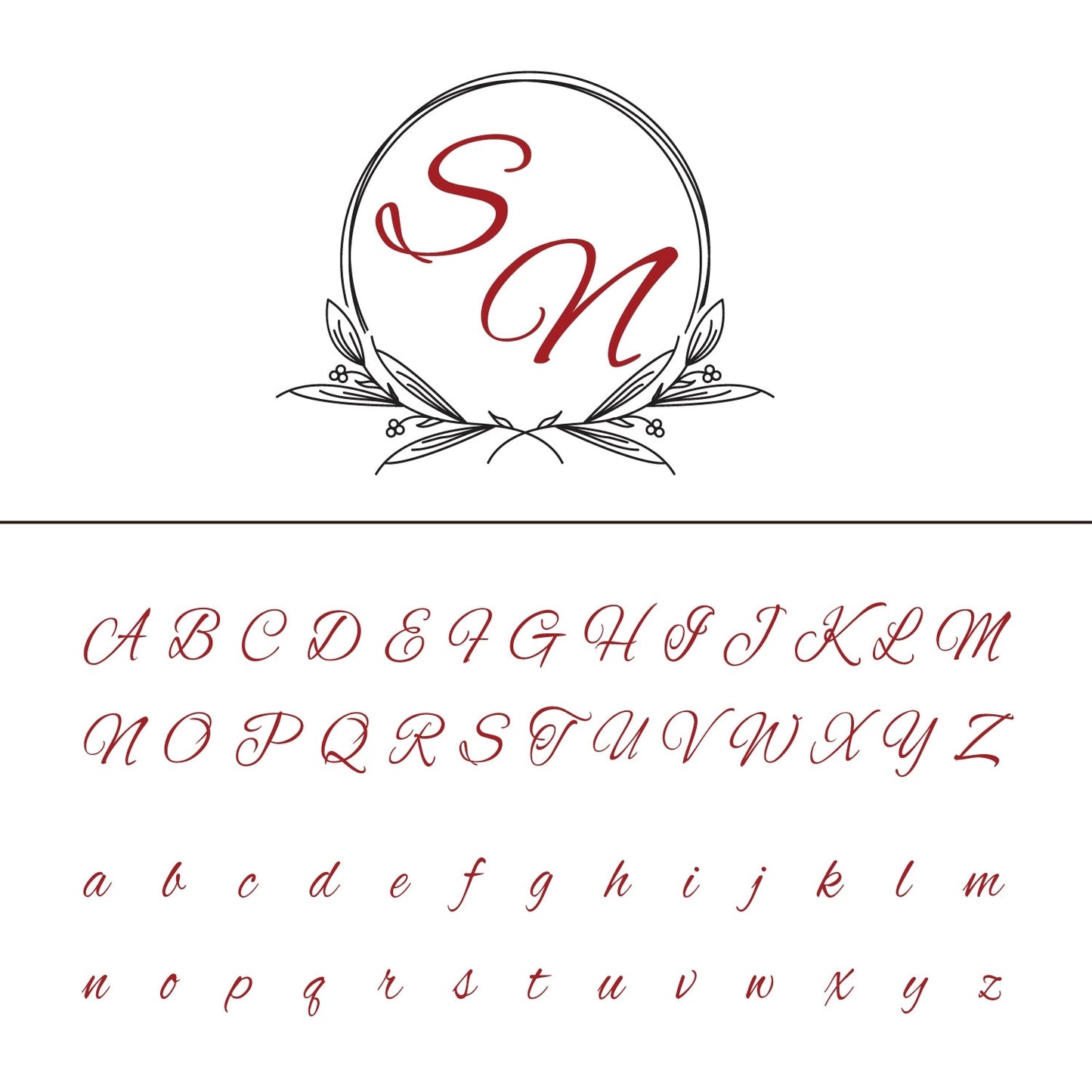 Custom Botanical Circle Wedding Monogram Wax Seal Stamp