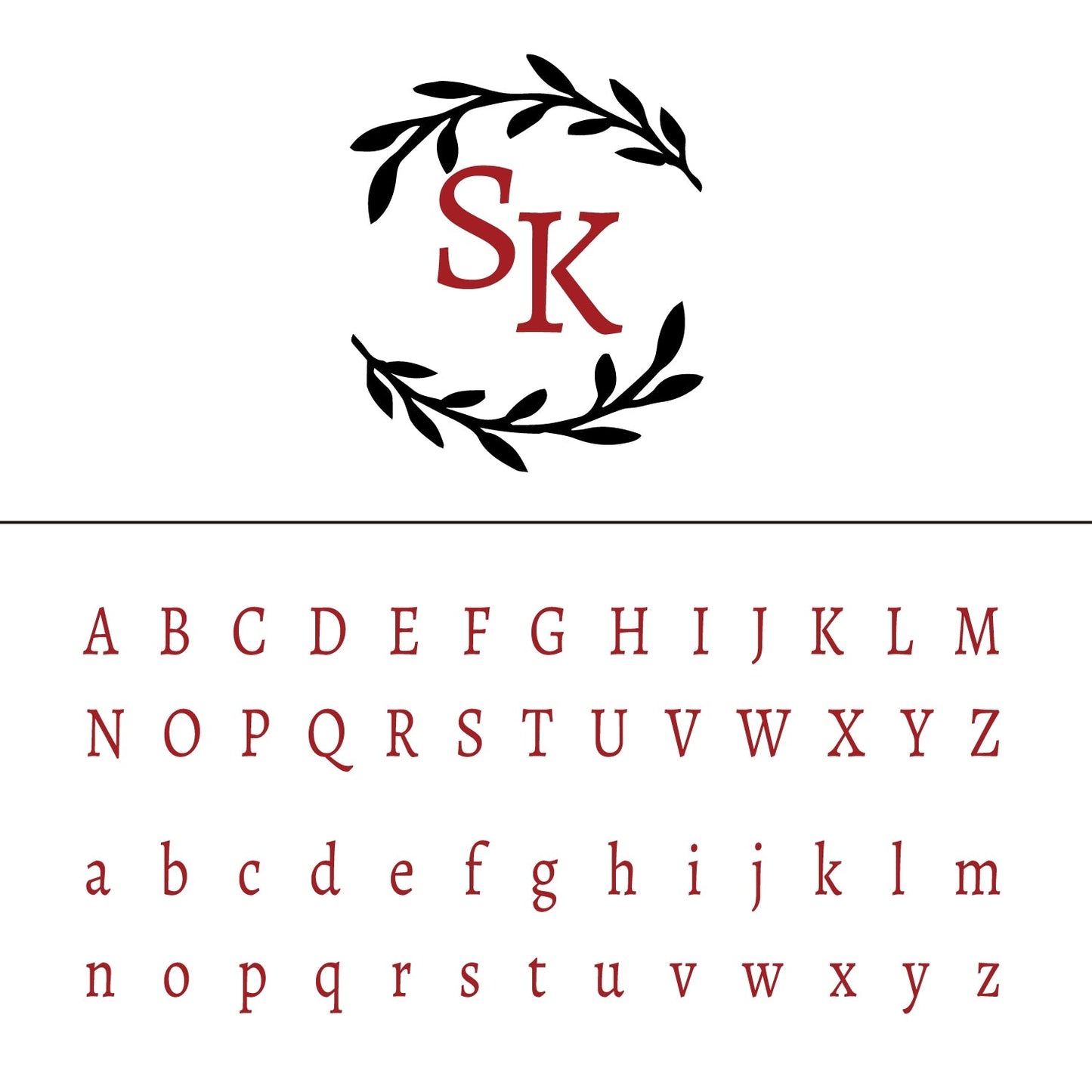 Custom Laurel Leaves Wedding Monogram Wax Seal Stamp