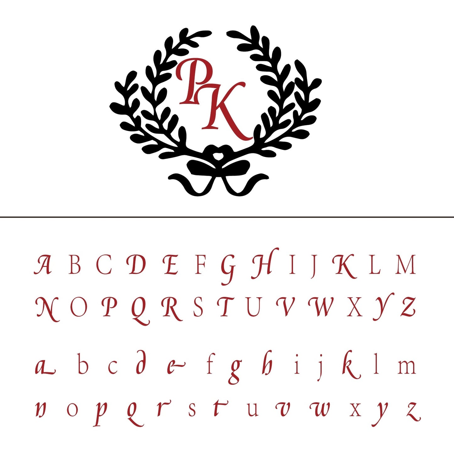 Custom Leaf Garland Wedding Monogram Wax Seal Stamp