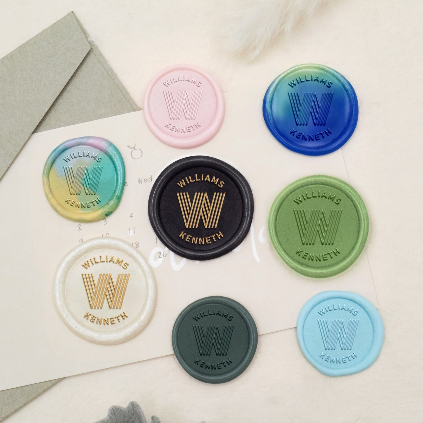 Custom Linear Initial Name Wax Seal Stamp