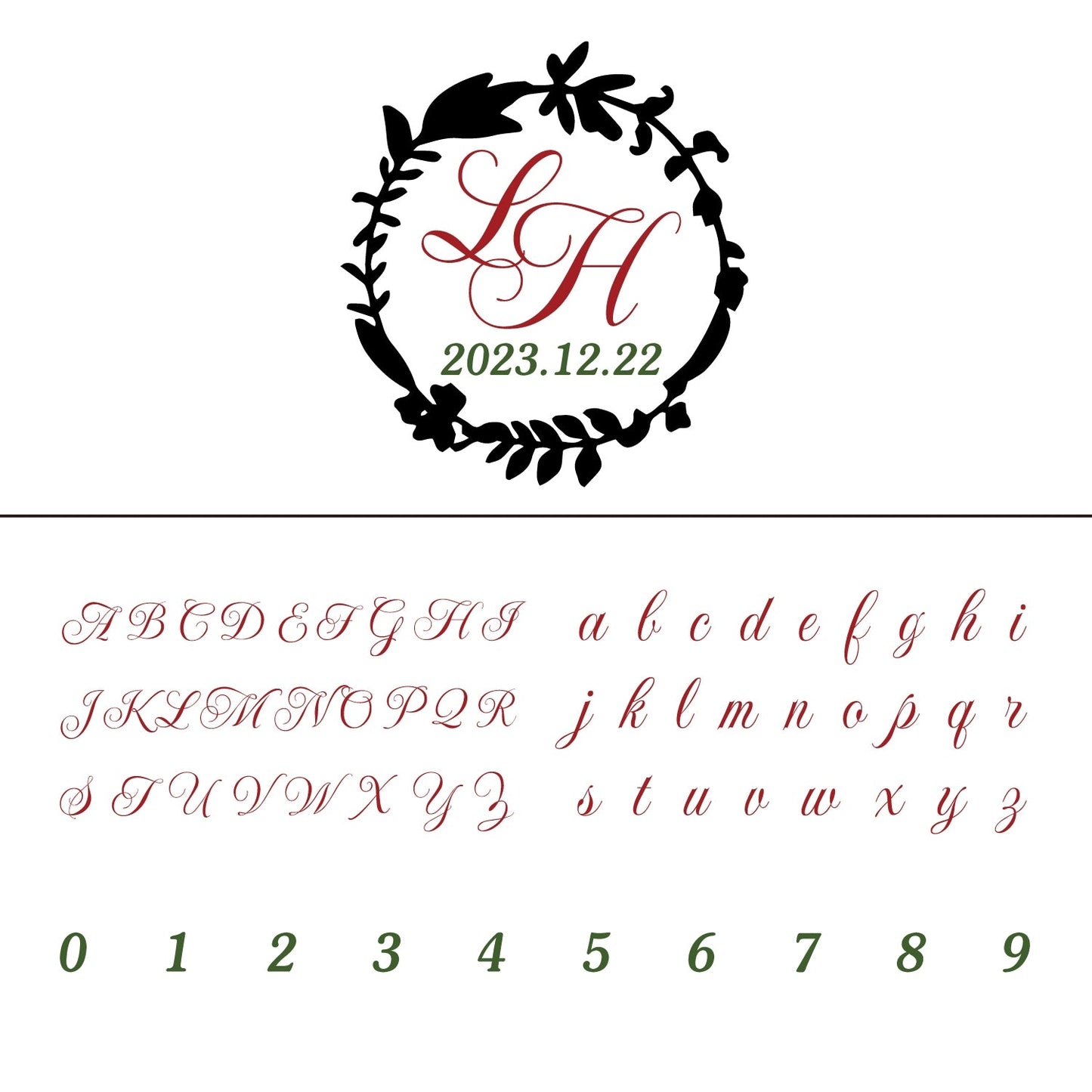 Custom Twig Wreath Wedding Monogram Wax Seal Stamp