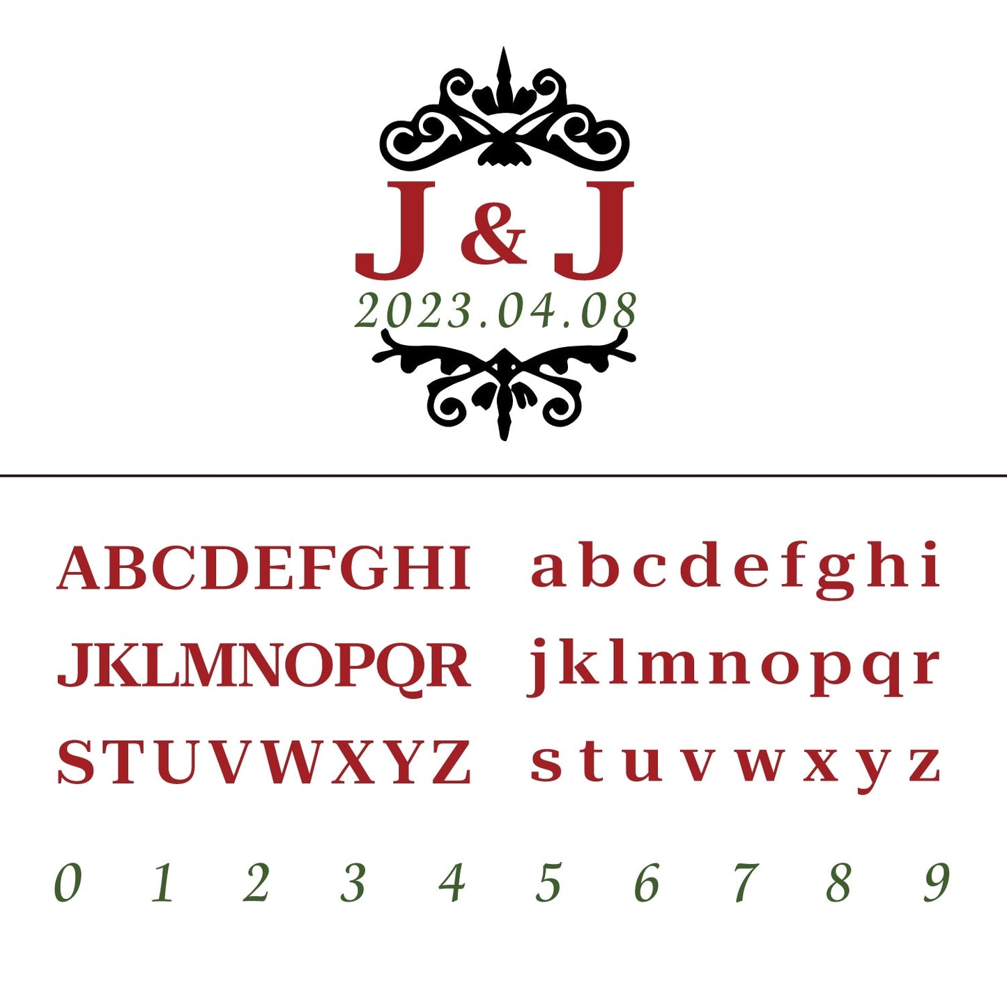 Custom Vintage Pattern Wedding Monogram Wax Seal Stamp