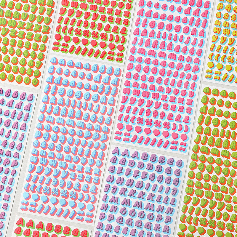 Cute English Alphabet Letters Self-Adhesive Stickers