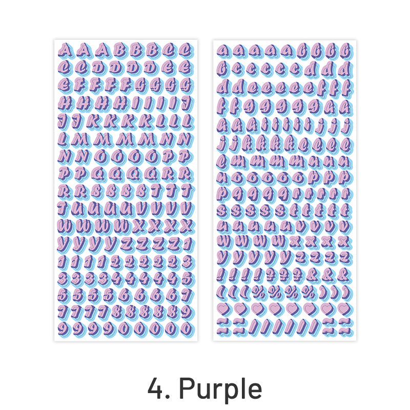 Cute English Alphabet Letters Self-Adhesive Stickers