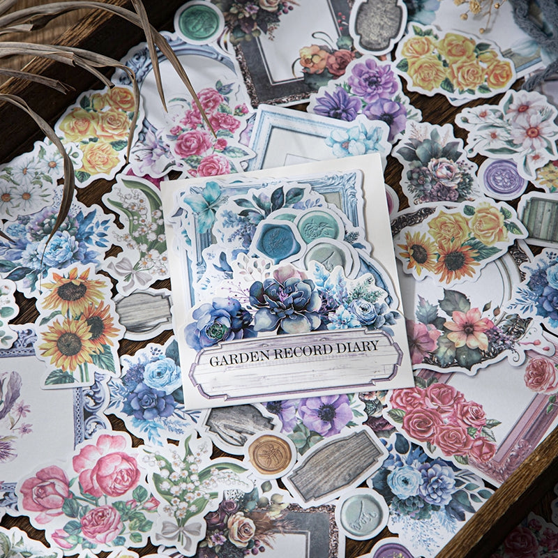 Flower Washi Stickers - Frame, Seal, Label