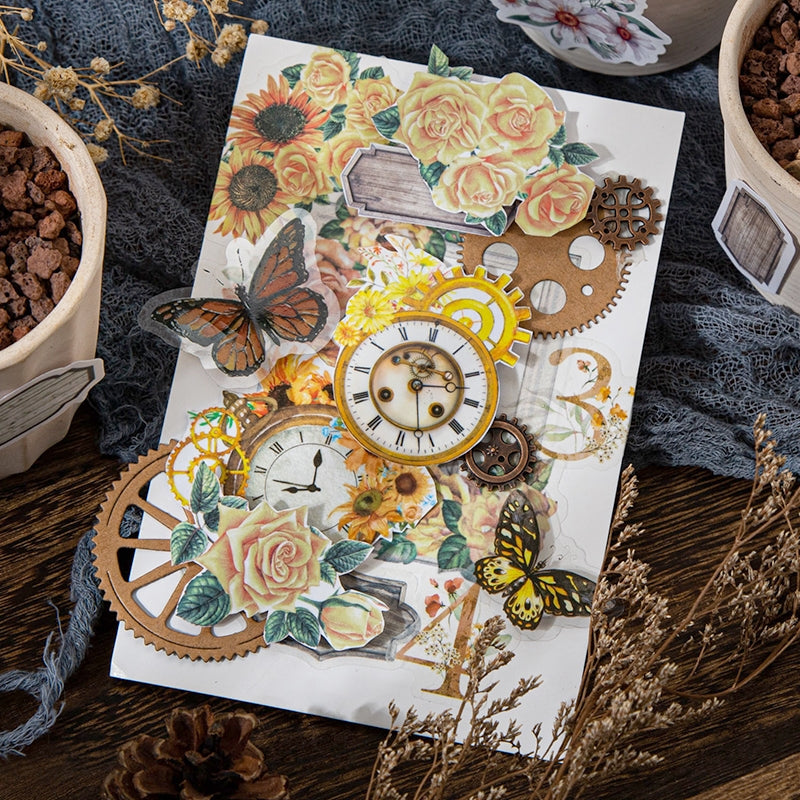 Flower Washi Stickers - Frame, Seal, Label