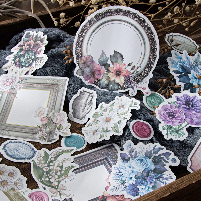 Flower Washi Stickers - Frame, Seal, Label