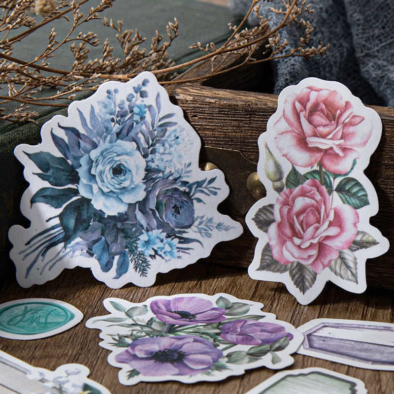 Flower Washi Stickers - Frame, Seal, Label