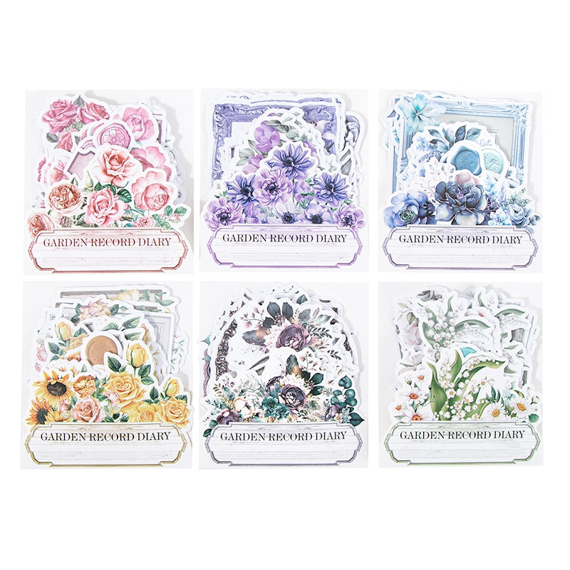 Flower Washi Stickers - Frame, Seal, Label