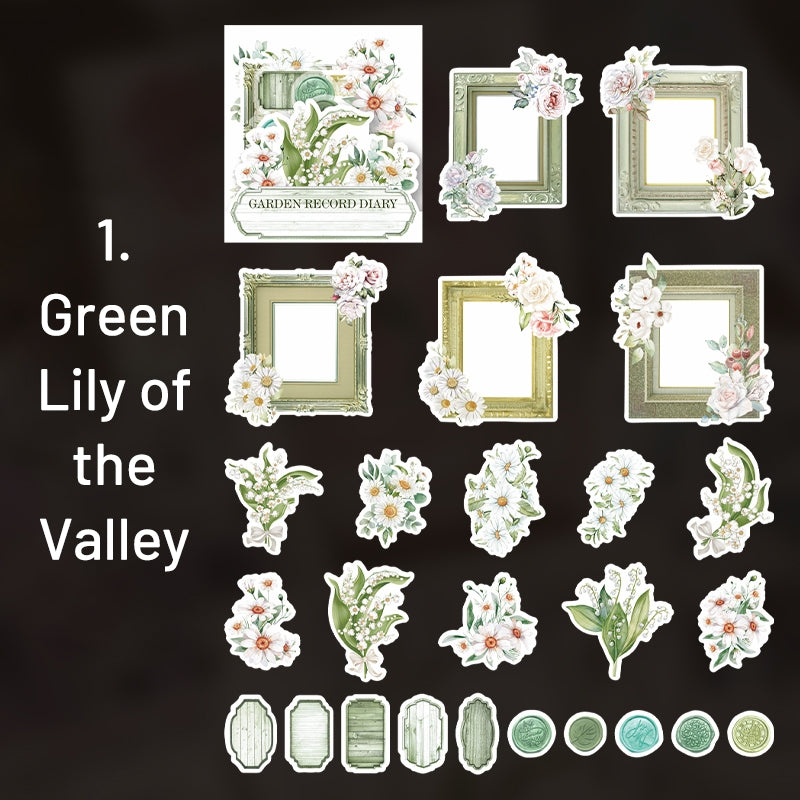 Flower Washi Stickers - Frame, Seal, Label