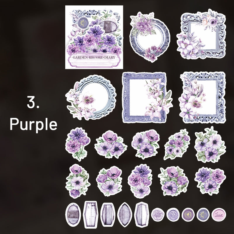 Flower Washi Stickers - Frame, Seal, Label