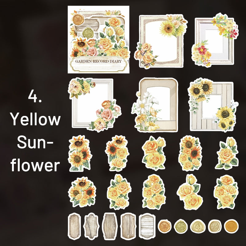 Flower Washi Stickers - Frame, Seal, Label