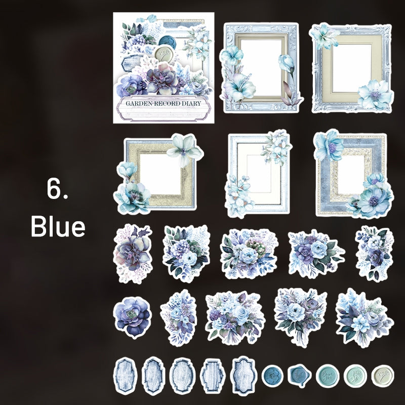 Flower Washi Stickers - Frame, Seal, Label