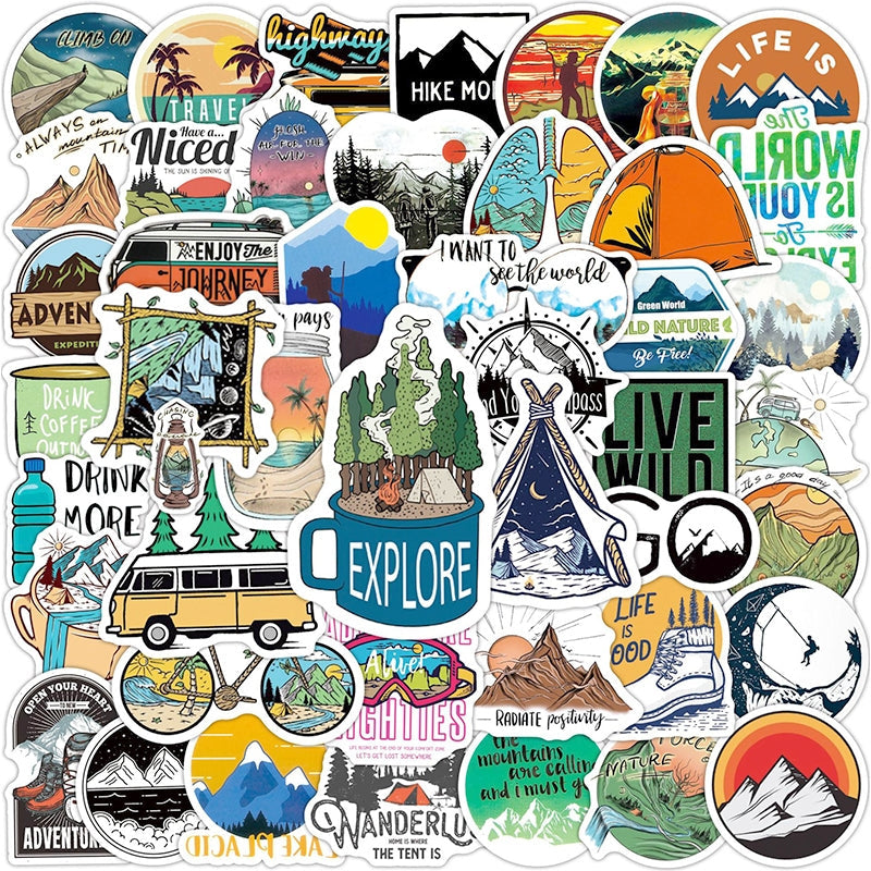 Outdoor Theme Camping Vinyl Stickers