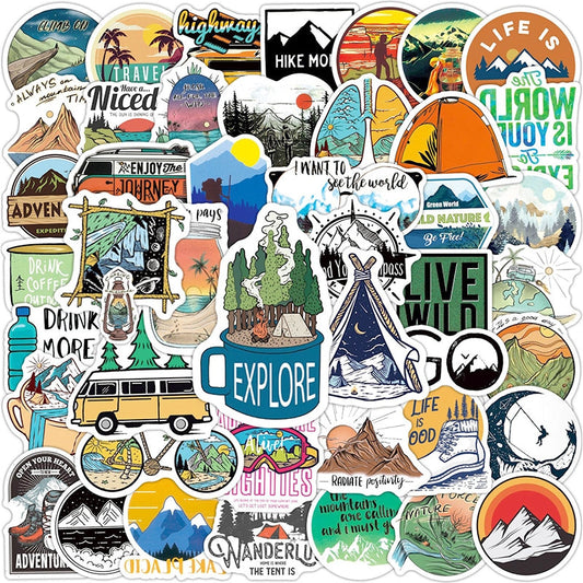 Outdoor Theme Camping Vinyl Stickers
