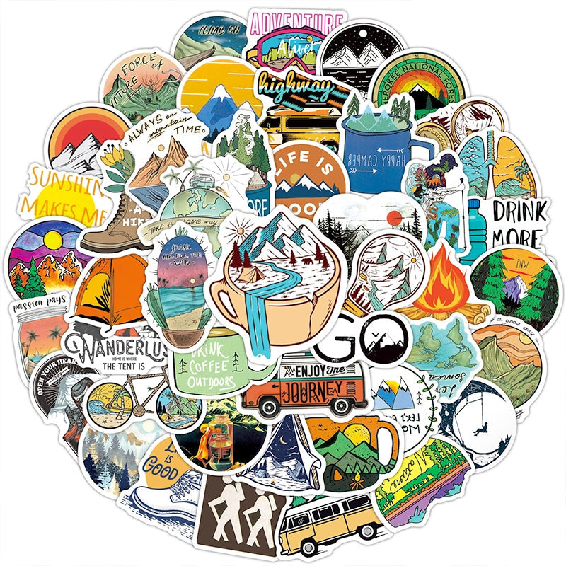 Outdoor Theme Camping Vinyl Stickers