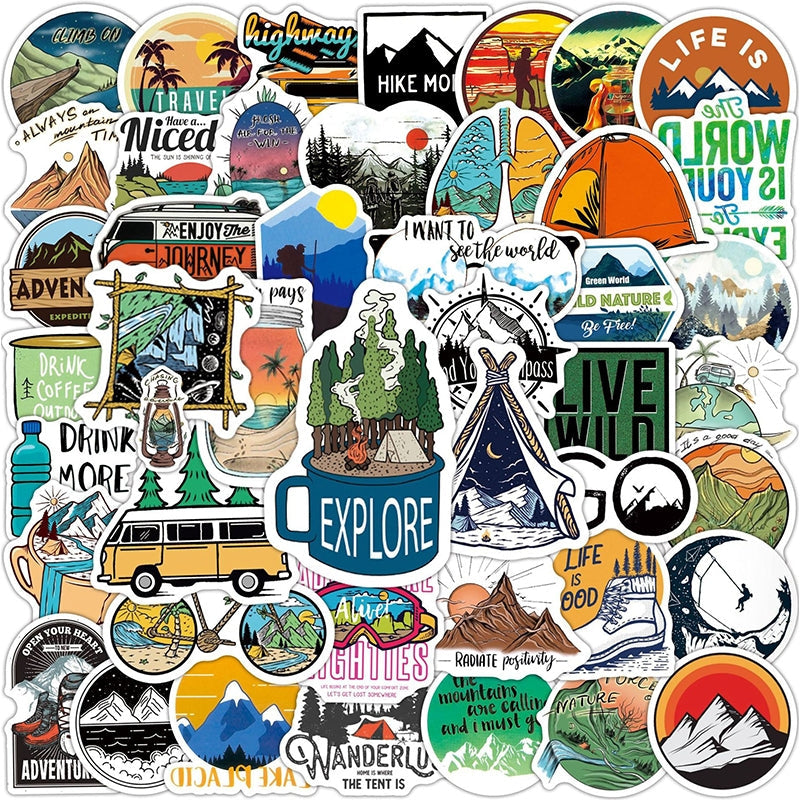 Outdoor Theme Camping Vinyl Stickers