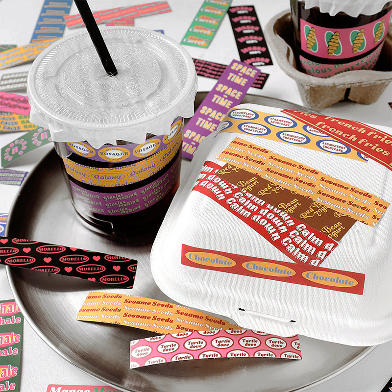 Romantic Past Label Words Self-Adhesive Sticker Pack