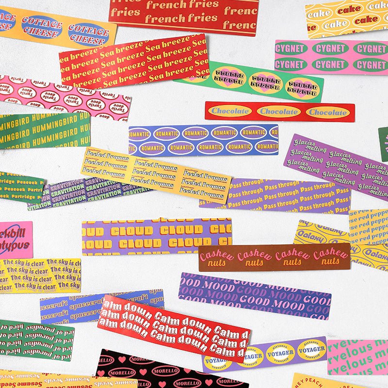 Romantic Past Label Words Self-Adhesive Sticker Pack