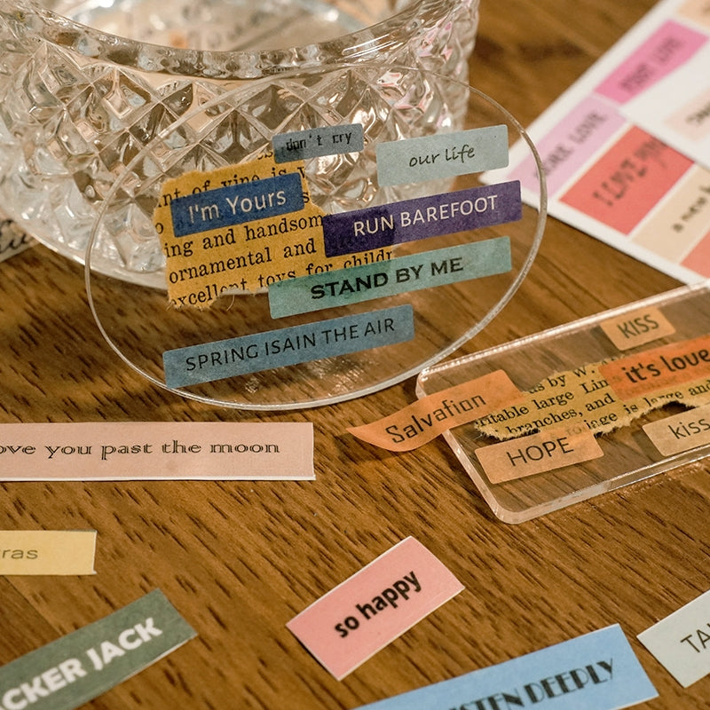 Text and Phrase Washi Stickers
