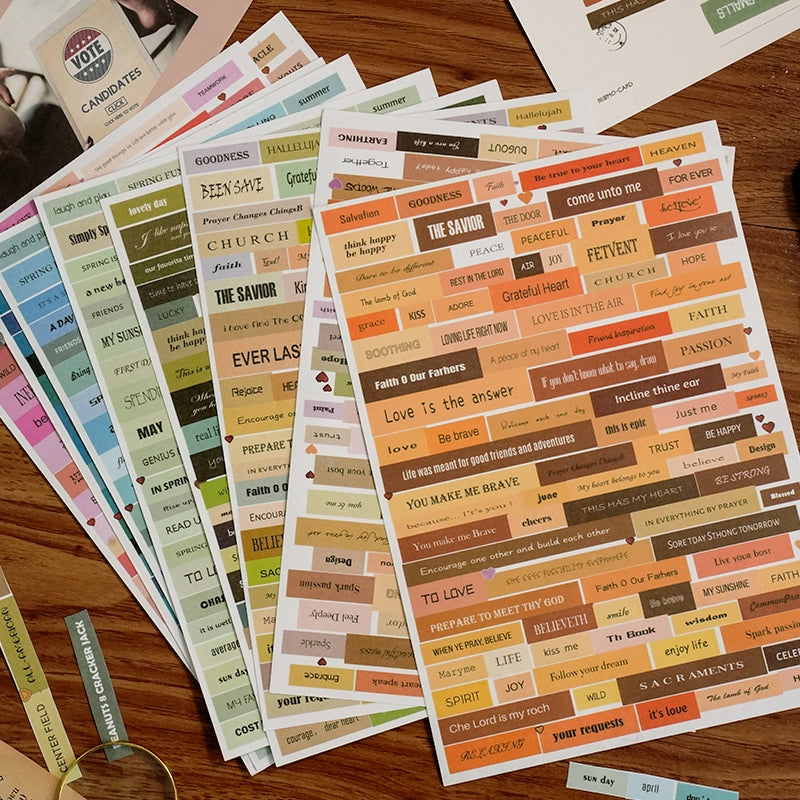 Text and Phrase Washi Stickers