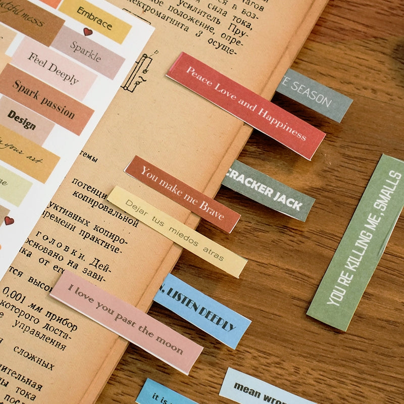 Text and Phrase Washi Stickers