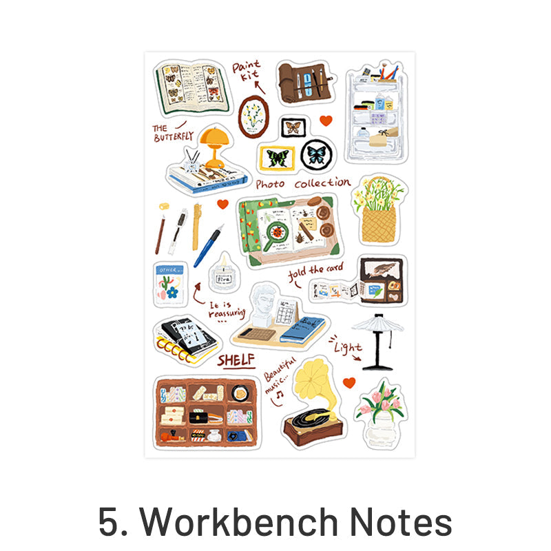 Travel Diary Luggage Food Washi Stickers