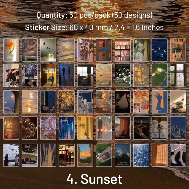 Travel Landscape Sticker Book - Sea, Moon, Forest, Sky