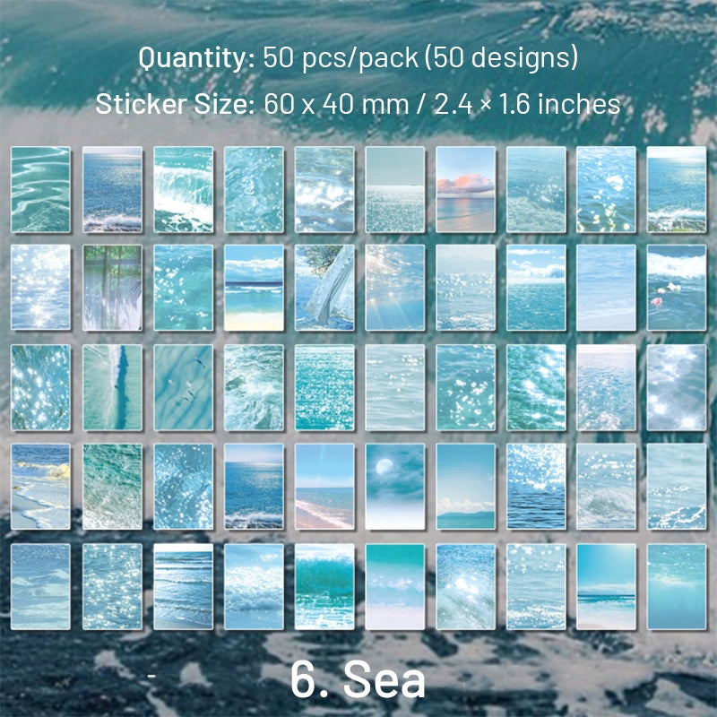 Travel Landscape Sticker Book - Sea, Moon, Forest, Sky