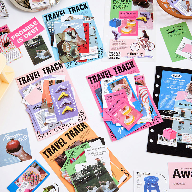 Travel Magazine Style Self-Adhesive Sticker Pack