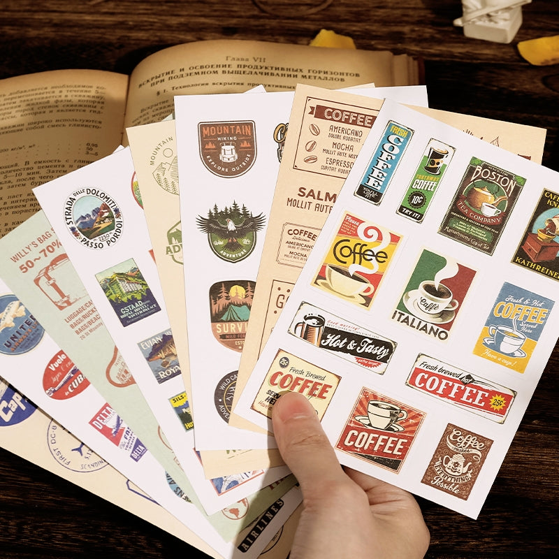 Universal Adventurers Vintage Stamp Stickers