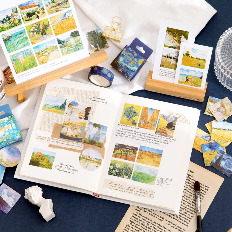 World Masterpieces Stickers - Van Gogh, Hokusai, Da Vinci, Manet, Morris, Monet