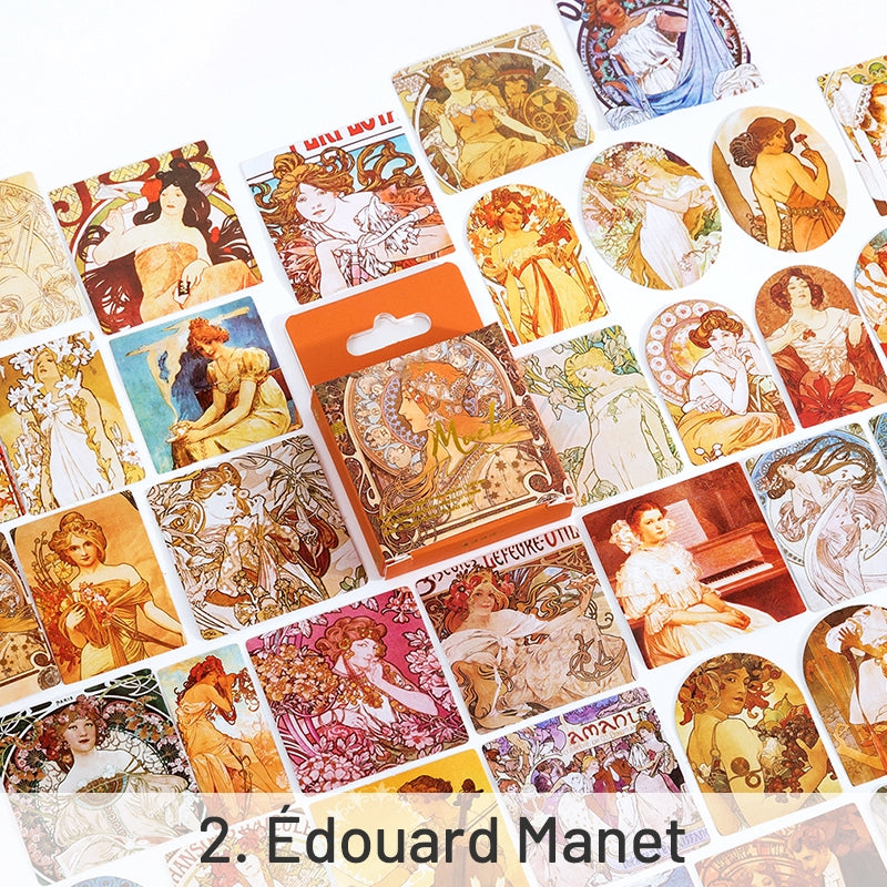 World Masterpieces Stickers - Van Gogh, Hokusai, Da Vinci, Manet, Morris, Monet